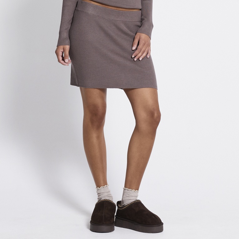 Short rib-knit skirt "Jasmina" Beige